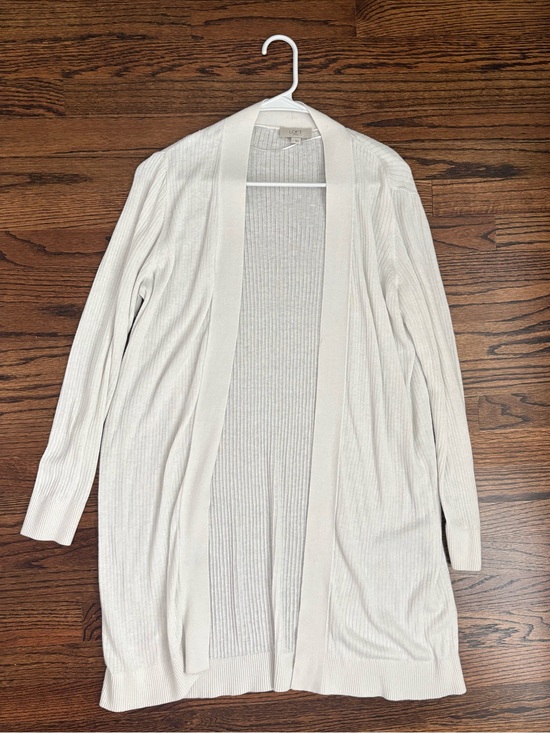 LOFT Sweaters - LOFT Open-Front Ribbed Long Duster Cardigan Sweater